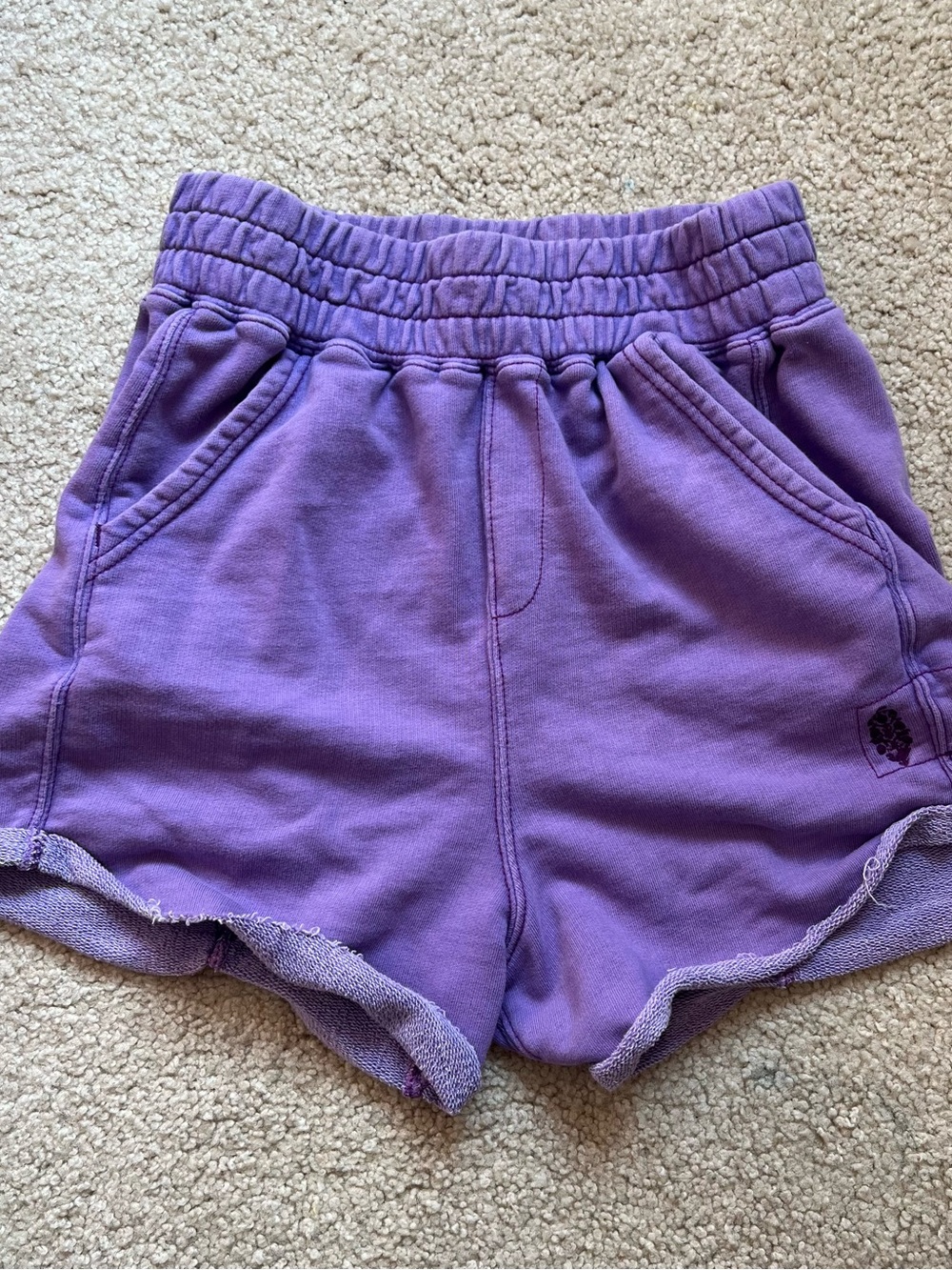 Free People Movement Purple Elastic-Waist Lounge Shorts